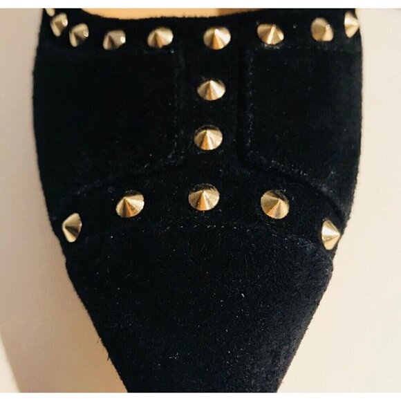 Sam Edelman Sz 7 M 7M Black Suede Leather Studded Heel Stilletto - Picture 9 of 16